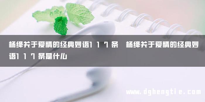 杨绛关于爱情的经典妙语117条 杨绛关于爱情的经典妙语117条是什么